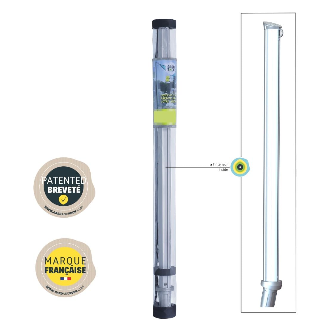 Poteau pour Hamac Gard&Rock en Aluminium – avec ou sans Arbre | Fixation Amovible et Multi-Terrains à insérer dans Base d’Ancrage (non incluse) – Terrasse, Jardin et Bord de Piscine