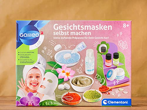 Clementoni Galileo Lab – Gesichtsmasken selbst Machen, DIY Beauty Tuchmasken, duftende Stoffe zur Entspannung fürs Gesicht, Kosmetik Set für Kinder ab 8 Jahren von Clementoni 59248