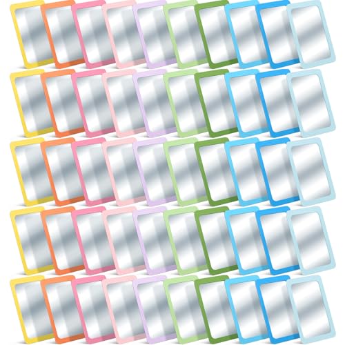 Dandat 50 Pcs 6x4 Shatter Proof Unbreakable Kids Mirrors, Macaron Color