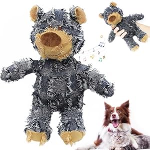 Indestructible Robust Bear, 2024 New Dog Companion for Heavy Chewers, Durable Squeaky Dog Toys for Heavy Chewers, Unbreakable Stuffed Plush Dog Toys to Keep Them Busy (Navy)