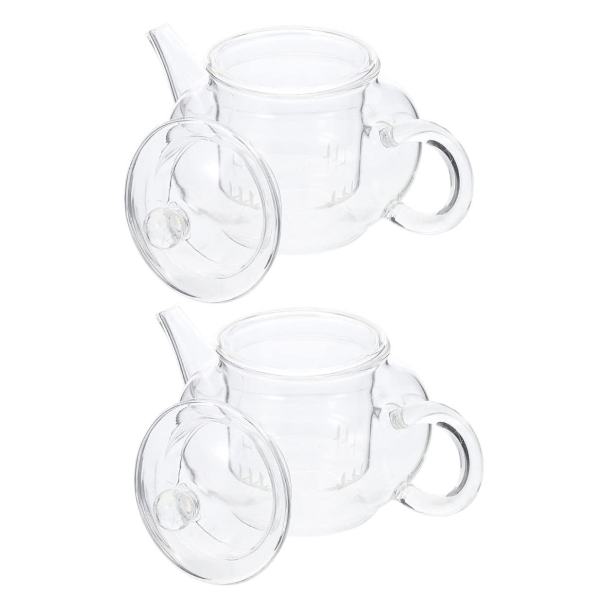 BESTYASH 2 Stück Glas Teekanne mit Teesieb, 250ml für Aufguss