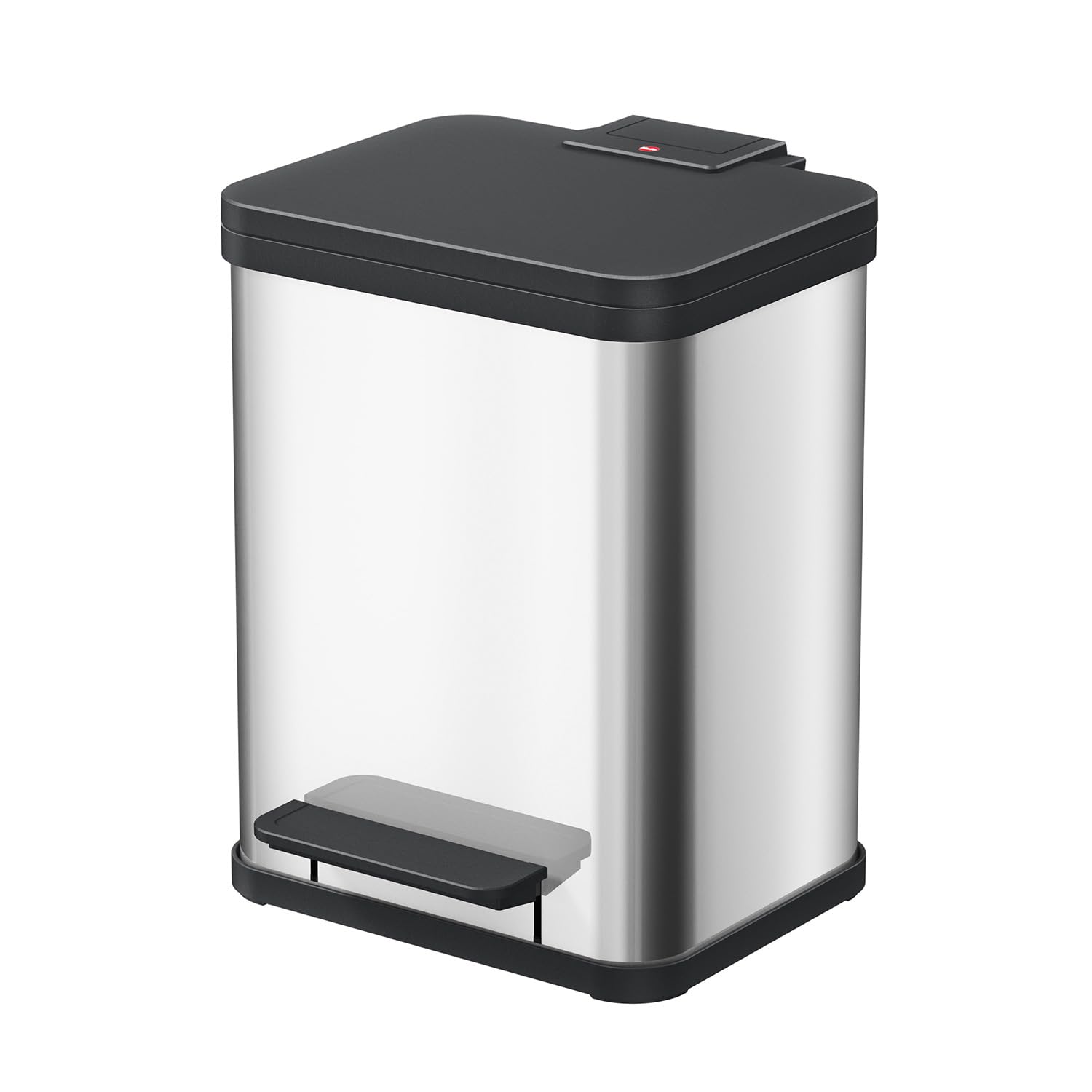 Hailo 0622-200 "Oeko duo Plus M Pedal Waste Separator, Stainless Steel, 2 x 9 Litre