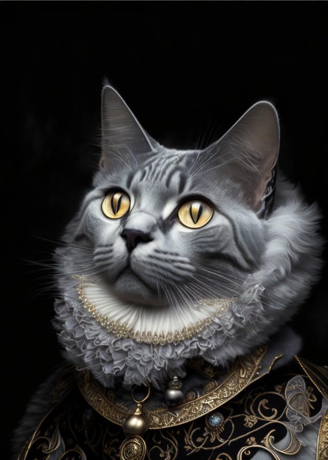 Affiches sur toile chat médiéval pour créer une ambiance cabinet de curiosités