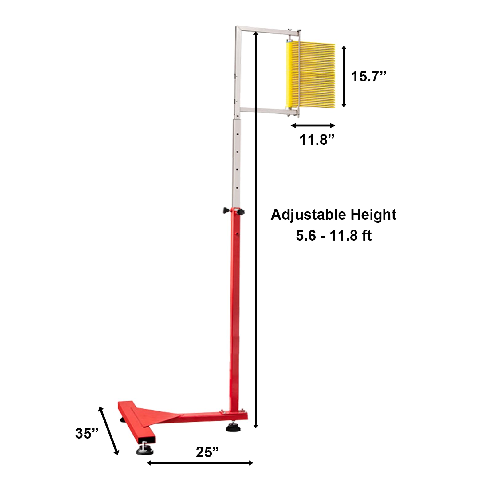 Vertical Jump Tester, Floor Mounted Vertical Jump Measurement Tool, 5.6-11.8 ft Adjustable Vertical Jump Trainer, Vertical Jump Measure Stick Pole Tool for Volleyball Slam Dunk Training Aid