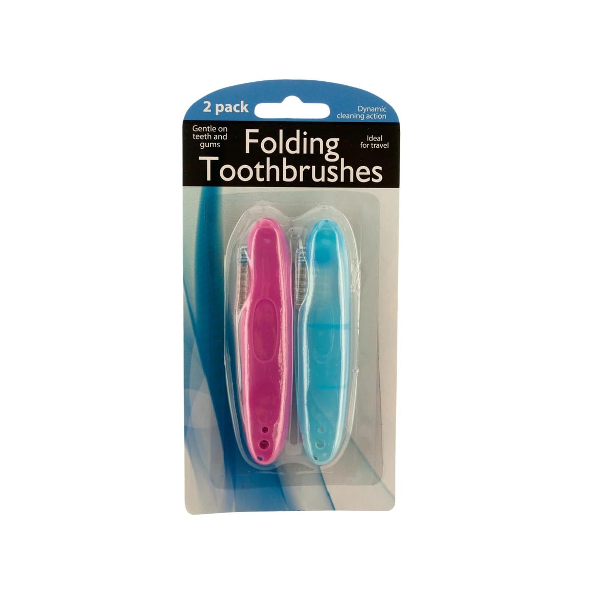 20 Pack Folding Toothbrushes Compact Stylish and Portable in Blue Pink for Daily Use or Travel Foldable Design