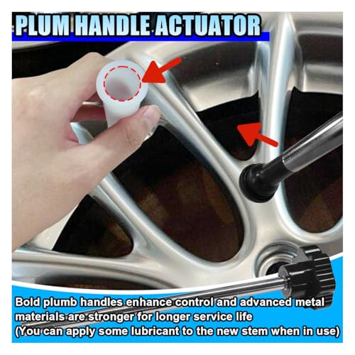 Image of Tire Valve Stem Core Quickly Replacement Tool Kit, Quick Change Stem Removal Tool with 4-Way Valve Tool & 5 TR413 Valves for Replacing Leaky Valves, Tire Valve Tool for Car Truck Motorcycle (Black)