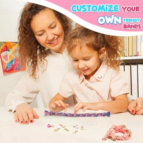 Image of Wembley DIY Woven Chain Bracelet Making Set,Jewellery Making Materials Kit with Charms & Thread,3 Cool Designs,Beads Art & Craft Kit,Friendship Band & Birthday Gifts for Girls Age 5 6,7 8,10, Assorted