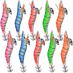 Madera Para Señuelos De Pesca Artificial Calamar Señuelos para Pesca, Señuelo de Pulpo, Camarón, Gamba de Madera, Cebo, Anzuelo Duro, Kit de Señuelo de Pesca