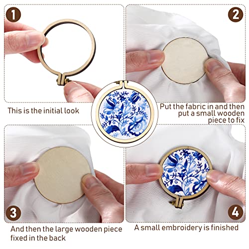 Image of Jetec 20 Pcs 2 Inch Mini Embroidery Hoops Wooden Cross Stitch Hoops,Classic | Ideal for Ornament Making, Jewelry DIY, Embroidery Crafts, Holiday Decorations, Handmade Gifts and Sewing Projects.