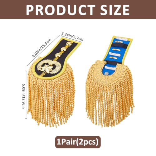 Image of SUPERFINDINGS 2 Pcs Shoulder Epaulettes Fashion Tassel Shoulder Badge Detachable Tassel Chain Punk Fringe Jewelry Pins Tassels Chain Shoulders Badge for Men Women Jacket Suit Cosplay,Blue