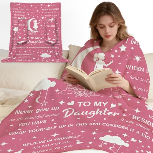 Bestshop Daughter Gifts from Mom, Daughter Wearable Blanket with...