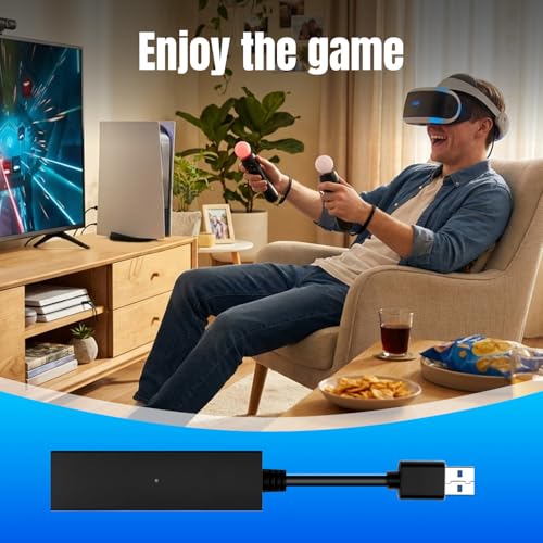 Tolesum PS5/PS5 SLIM VR Adapter kamery do PSVR, PS4 PS VR Kabel do konwersji kompatybilny z konsolą PS5, PS4 USB 3.0 Kamera do PS5 Konsola VR Akcesoria do gier