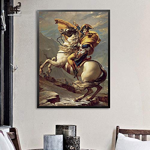 Arte de la pared Cartel de la lona Lienzo modular Napoleón Crossing Alps Pintura Impresiones Decoración del hogar Imágenes Estilo escandinavo Sala de estar 50x70cm Sin marco