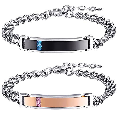 2 Stück Paar Armbänder Mit Gravur - Freundschaftsarmbänder Für Pärchen