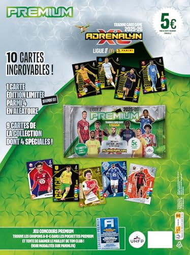 Panini ADRENALYN Ligue 1 McDonald's 2025-2026 Trading Cards Game - Custodia Premium da 10 carte