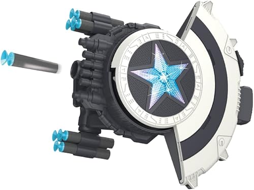 Miniatura 7 de Pistola Nerf para juguete de escudo de dardos, pistola de espuma de Star Wars Capitán América, juguete de rol de superhéroe con luces, regalo