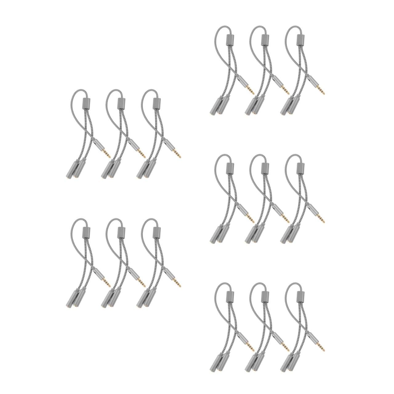 5 Series Adaptador Divisor De Auriculares De Audio para Teléfono Y Pc De Micrófono Y Audio Cable 3 Piezas X 5