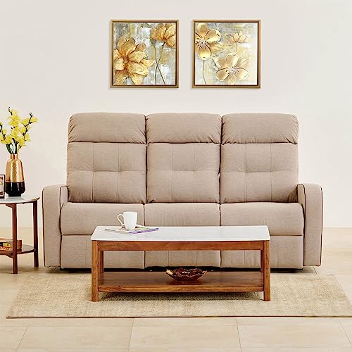 Image of Home Centre | Helios Toledo | Manual Recliner | Fabric | Solid Wood | 3 Seater Recliners | Beige | 2 Years Warranty