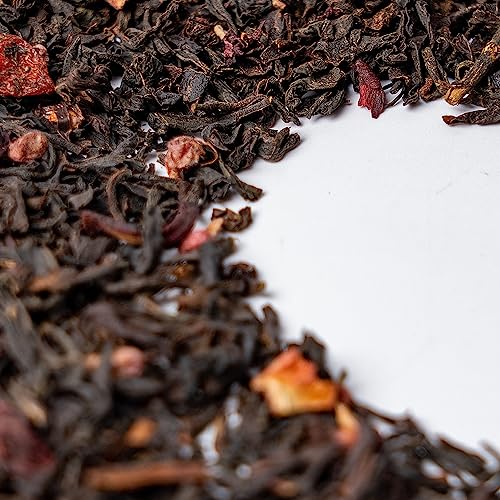 Taimei Teatime Raspberry Hibiscus Black Tea Loose Leaf,High Caffeine Raspberry Leaf Tea Blends From Germany With Raspberry,Hibiscus,Wolfberry & Black Tea Leaves,4.23 Oz Tin cover
