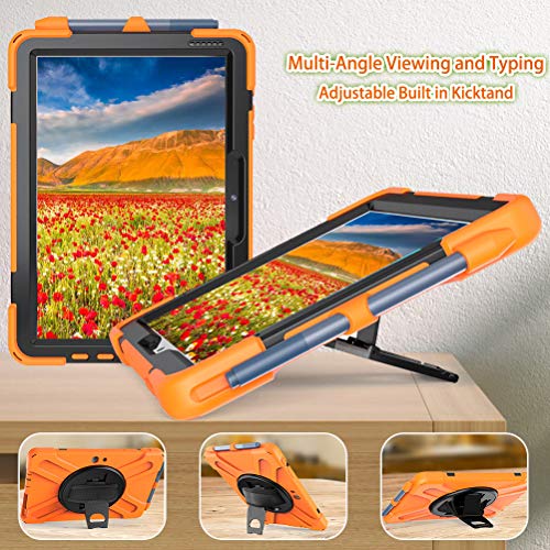 Sfulatdc Compatible with Surface Go Case,Shockproof Heavy Duty Rugged Full Body Cover with Strap and Kickstand for Microsoft Surface Go 4/3/2/1 Orange - Image 3