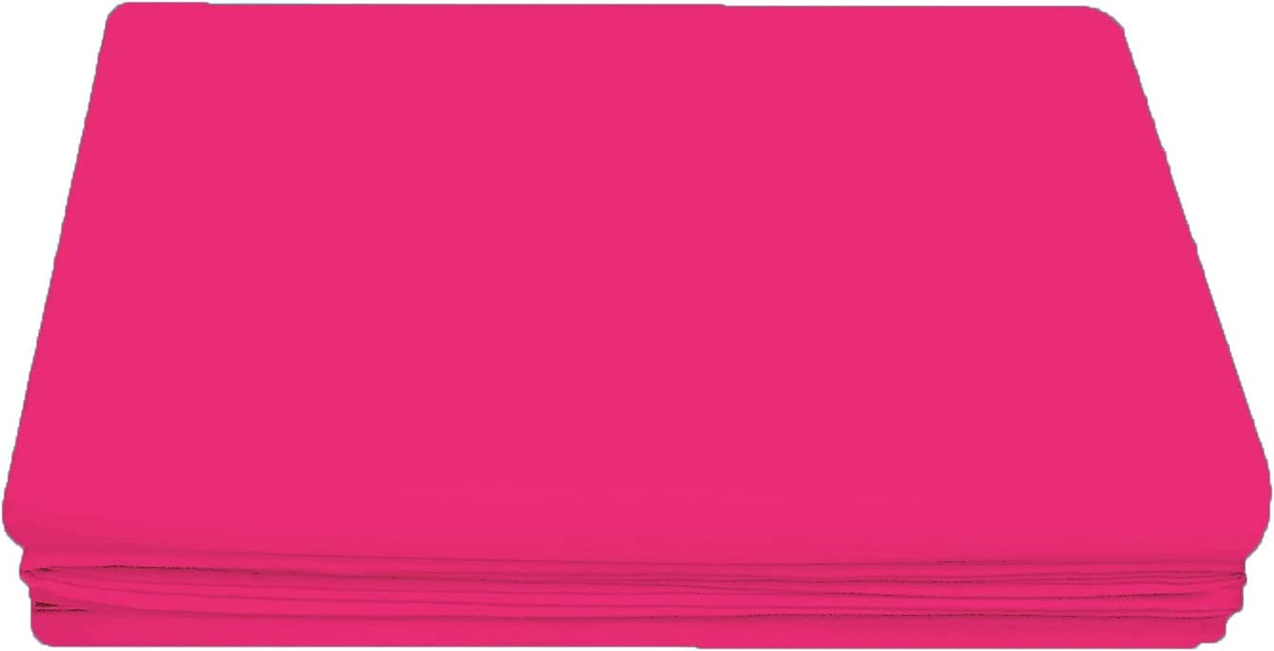 Ocean Nights Luxury Polycotton Flat Sheet Non-Iron Percale Blend Breathable Bed Sheets Single Double King Super King (Fuchsia, Single)