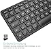 Arteck Kabellose Tastatur, Deutsches QWERTZ Layout wiederaufladbare USB Anschluss 2,4 GHz Kabellos Tastatur mit Multimedia-Tasten, Kompatibel mit PC, Computer, Notebook, Laptop, Windows 11, 10, 8