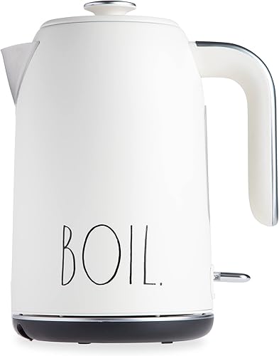 Miniatura 12 de Rae Dunn Hervidor Eléctrico de Agua Caliente - Cafetera de Acero Inoxidable, Hervidor de Té, Base Giratoria, Con Protección Automática Contra Hervir