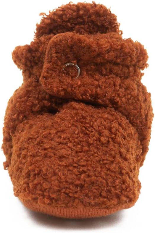 Robeez Baby Girls and Boys Crib Fleece Sherpa Snap Booties with Slip-Resistant Soles for Infant and Toddler, 0-18 Months