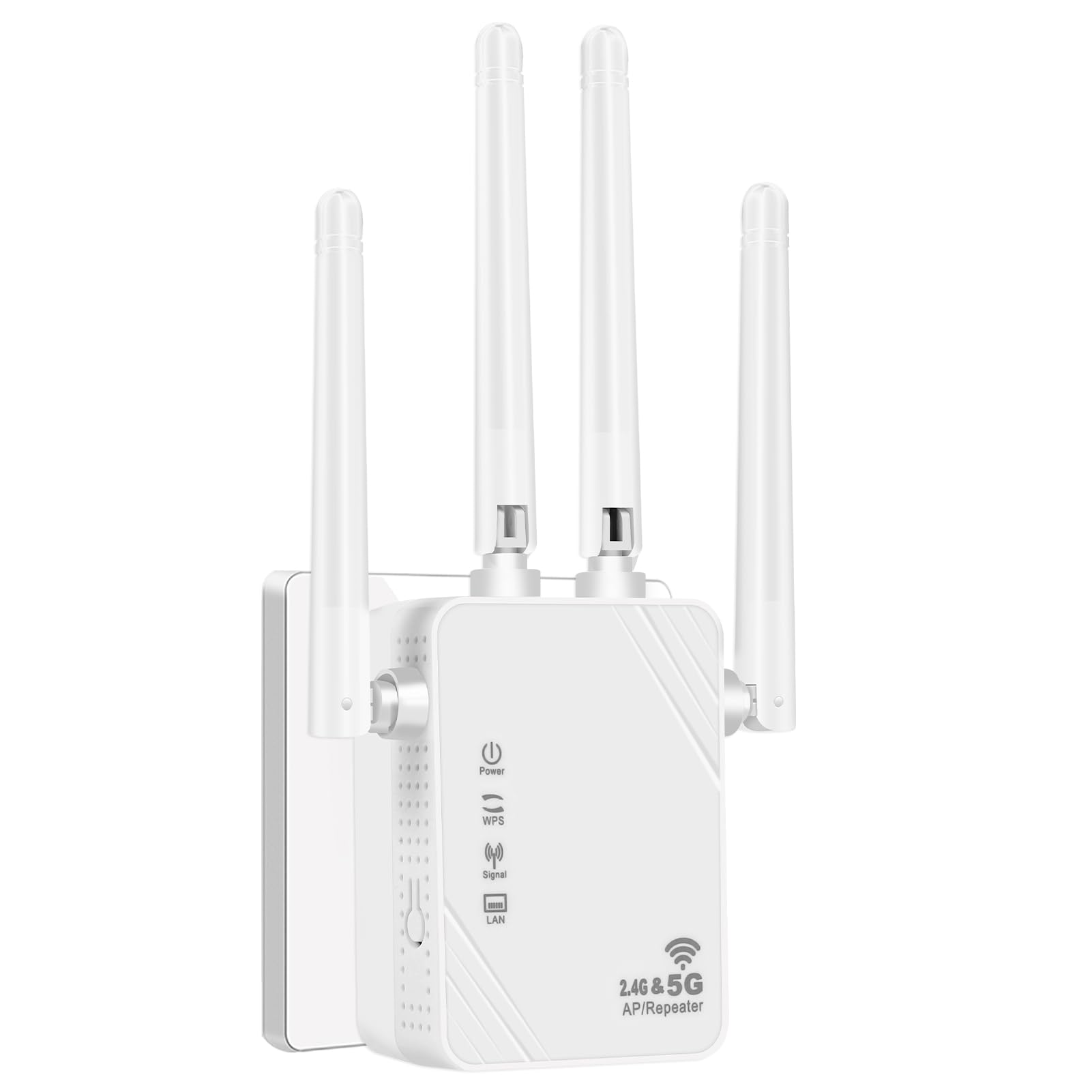 WLAN Repeater WLAN Verstärker 1200Mbit/s Dual-Band WiFi Booster mit Repeater/Router/Access Point Modus,4 Antennen,Einfache Einrichtung,WiFi Range Extender mit LAN/WAN Port