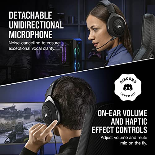 Casque de jeu stéréo Corsair HS60 HAPTIC carbone avec microphone réduction bruit - 5