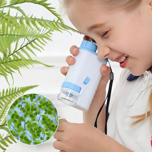 Mini microscópio de laboratório para crianças, microscópios portáteis iluminados por LED, microscópi