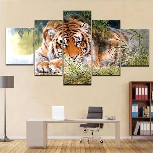 Diamond painting 5D complet adulte tigre 5 pièces loisirs créatifs broderie diamant