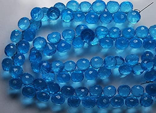 Quartz bleu ciel perle oignon facettée, créez un bijou unique