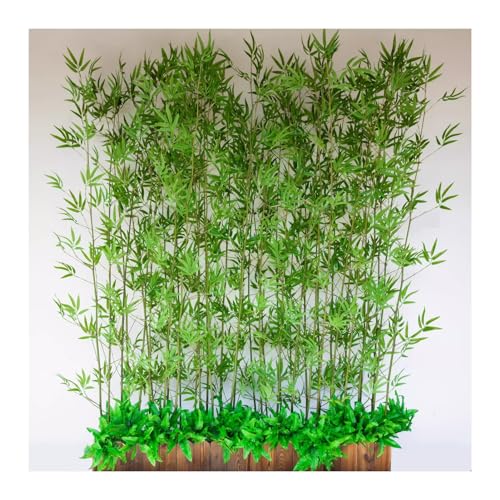 LVLDAWA Artificial Tree Indoor Partition Wall, Faux Plant Landscaping Privacy Fence Indoor DIY Ornamental Screen with Wood Planter for Space Separation(1M-20Holes)