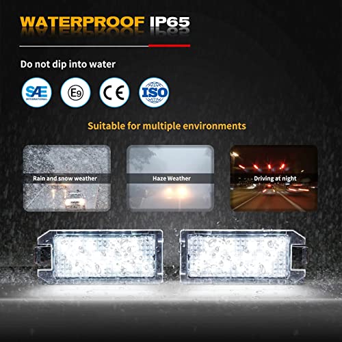 2PCS LED License Number Plate Lights For Fiat 500 500C Jeep Grand Cherokee Compass Patriot Maserati OEM#:68228930AA,68228931AA