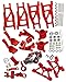 Rcarmumb Upgrades Part for 1/10 Slash 4x4 (VXL)/Stampede 4x4 (VXL),Alloy Caster Block,Steering Blocks,Rear Stub Axle Carriers,Front Rear Suspension Arm,Steering Block,Shock Tower Set,Red
