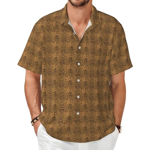 Chemise courte homme imprimé girafe vêtement été confortable pour look voyage et bureau casual