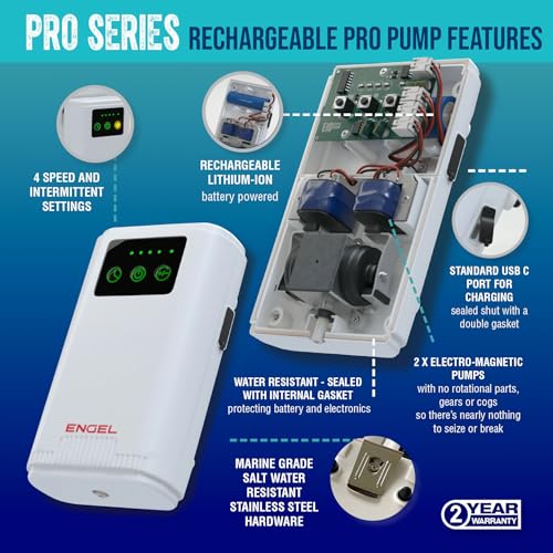 Image of ENGEL Live Bait Cooler PRO for Fishing - Portable Minnow and Bait Bucket with Lithium-Ion Rechargeable Aerator