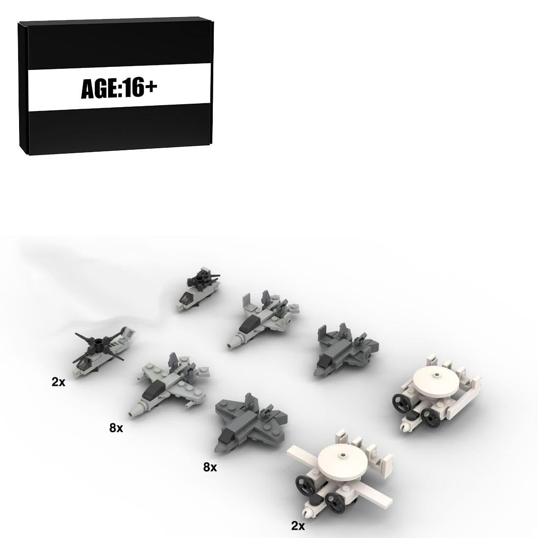 StrucToys Military Helicopter Building Blocks Kit for Adults, 1/300 Scale FOD-Class Aircraft Carrier Complement Helicopter Model Set(652PCS)