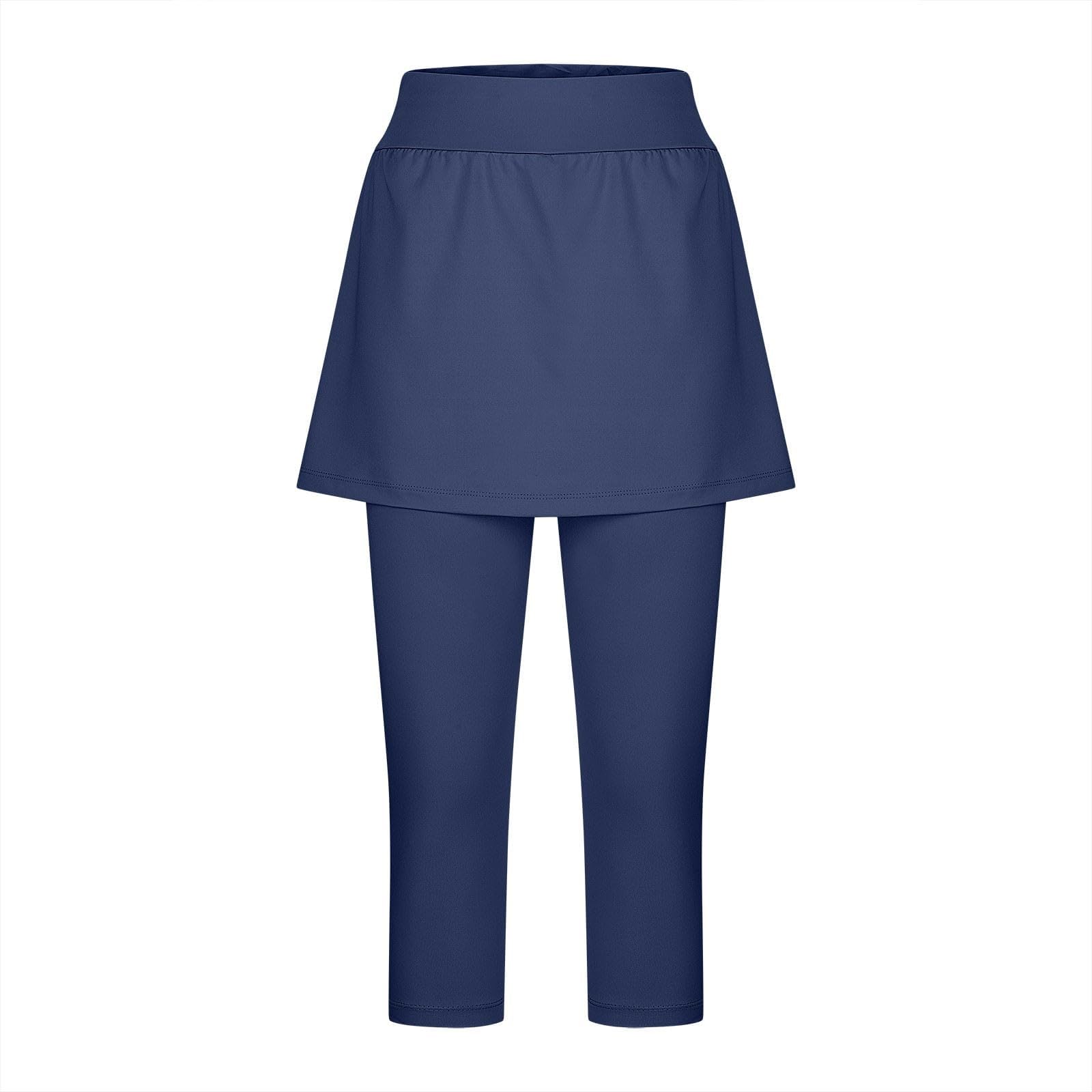 Pantalones deportivos para mujer con falda 2 en 1, faldas de tenis con bolsillos, falda de golf, gimnasio, entrenamiento, falda deportiva, cintura alta, pantalones deportivos hasta la rodilla
