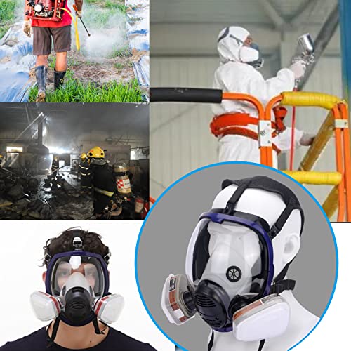 Generies Fnwd 17 In 1 Full Face Respirator,Reusable Protective Face Cover With Adjustable Strap Widely Used In Organic Gas,Anti-Dust,Paint Sprayer,Chemical,Woodworking (Eye Protection) #TOP6