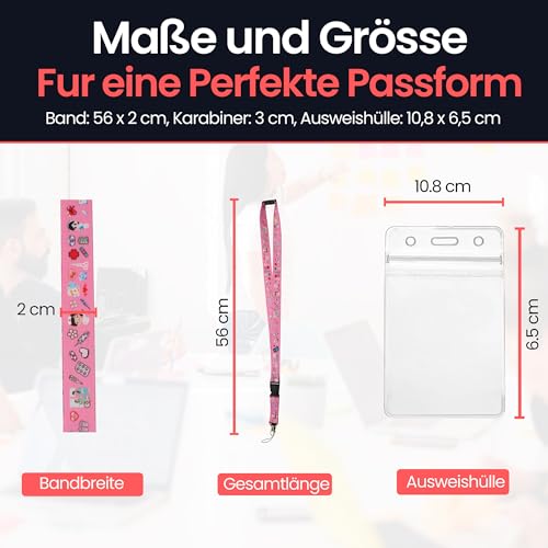VERY IMPORTANT RUNNER - Schlüsselband Krankenschwester 56x2 cm mit Karabiner, Sicherheitsverschluss & Kartenhülle mit Band - Lanyard für Krankenschwester & Schlüsselband Medizin (Rosa)