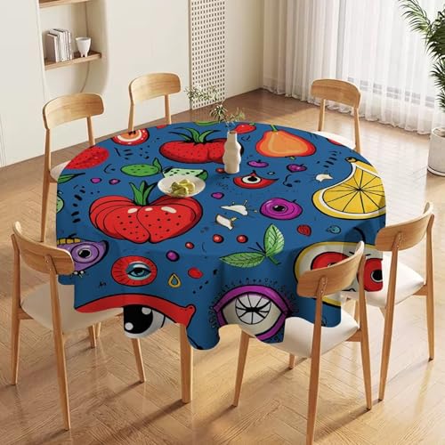 Nappe de table ronde lavable pour protéger des taches - 4