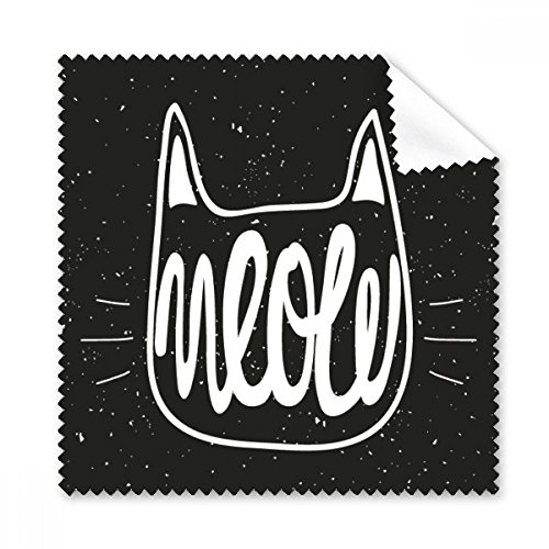 Chiffon de nettoyage écran et essuie-verre microfibre pour smartphone, motif chat noir blanc