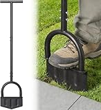 Coupe-bordure manuel de 106,7 cm de long avec poignée ergonomique en T, bordure d'herbe en demi-lune pour jardin, cour, parterre de fleurs, allée, aménagement paysager, grande plaque de pied en métal