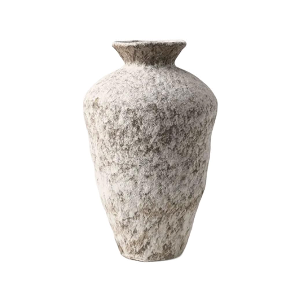 HRGKLMN Vase Handcrafted Wabi-Sabi Ceramic Vase in Stone Look, Minimalist Flower Vase Table Decoration for Dried Plants Natural Branches Home Accessories & Decor,B,L