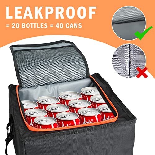 Easyberg Car Trunk Orgainzer With Leakproof Cooler Bag, 4 Removable Dividers, Built With 2Mm Pe Board,Collapsible Trunk Cargo Organizer And Storage For Car, Suv,Truck,Van #TOP6