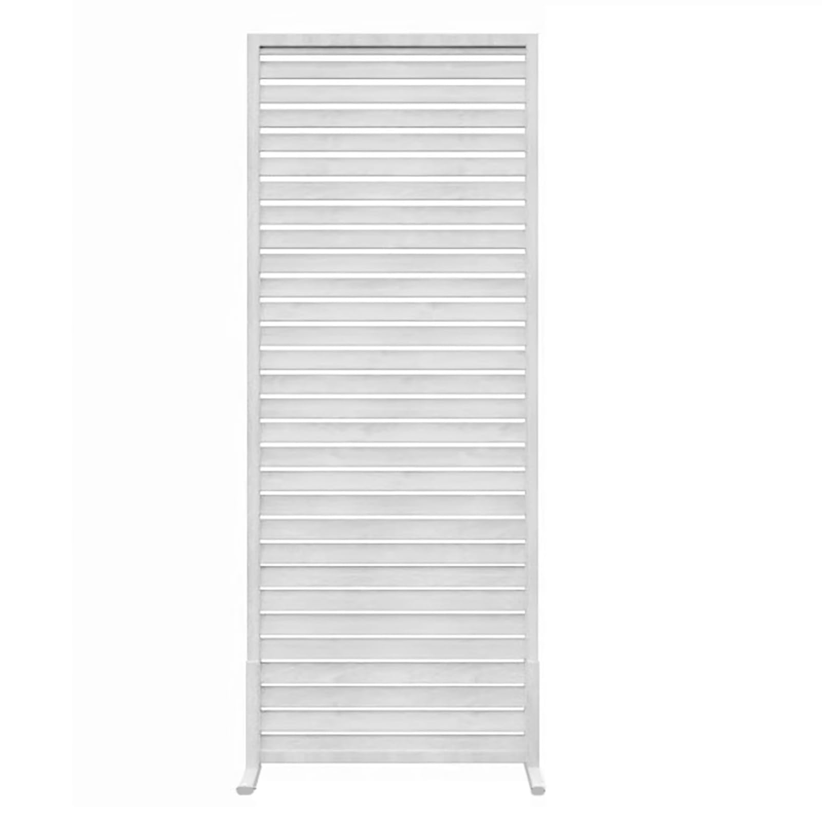 Drewniana ścianka działowa z lamelą, panel działowy z naturalnego drewna, do biura, balkonu, sypialni, ogrodu na zewnątrz (biały, 180 cm)