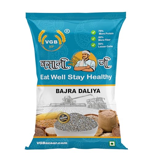 Image of Vasani G Bajra Dalia | Pearl Millet Porridge | Bulrush /Cattail | Bajri /Sajjalu /Sajje /Kambu | Whole Grain Daliya - 1 kg