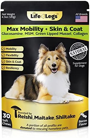 Life4Legs – Hip and Joint Soft Chews for Dogs + Skin and Coat Supplement – Glucosamine, Chondroitin, MSM, Hemp Oil, Turmeric, Omega 3 for Dogs, Mobility Dog Support Life4Legs – Hip and Joint Soft Chews for Dogs + Skin and Coat Supplement – Glucosamine, Chondroitin, MSM, Hemp Oil, Turmeric, Omega 3 for Dogs, Mobility Dog Support